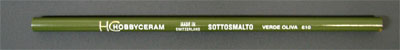 陶芸下絵の具鉛筆（リーフグリーン）ペンシル　P4084　焼成温度：約1260℃まで（VERDE OLIVA 610）　