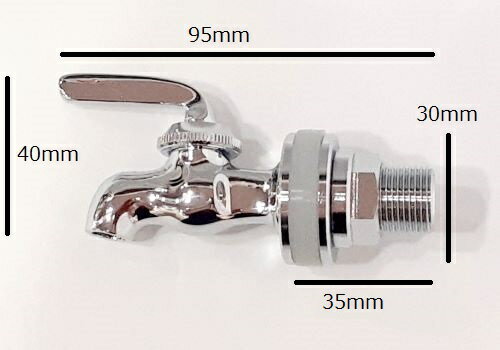 焼酎 サーバーコック B ロング 焼酎カラン 160-210-79 真鍮 銅合金 呼径：3 8PFロング ネジ部長さ：35m..