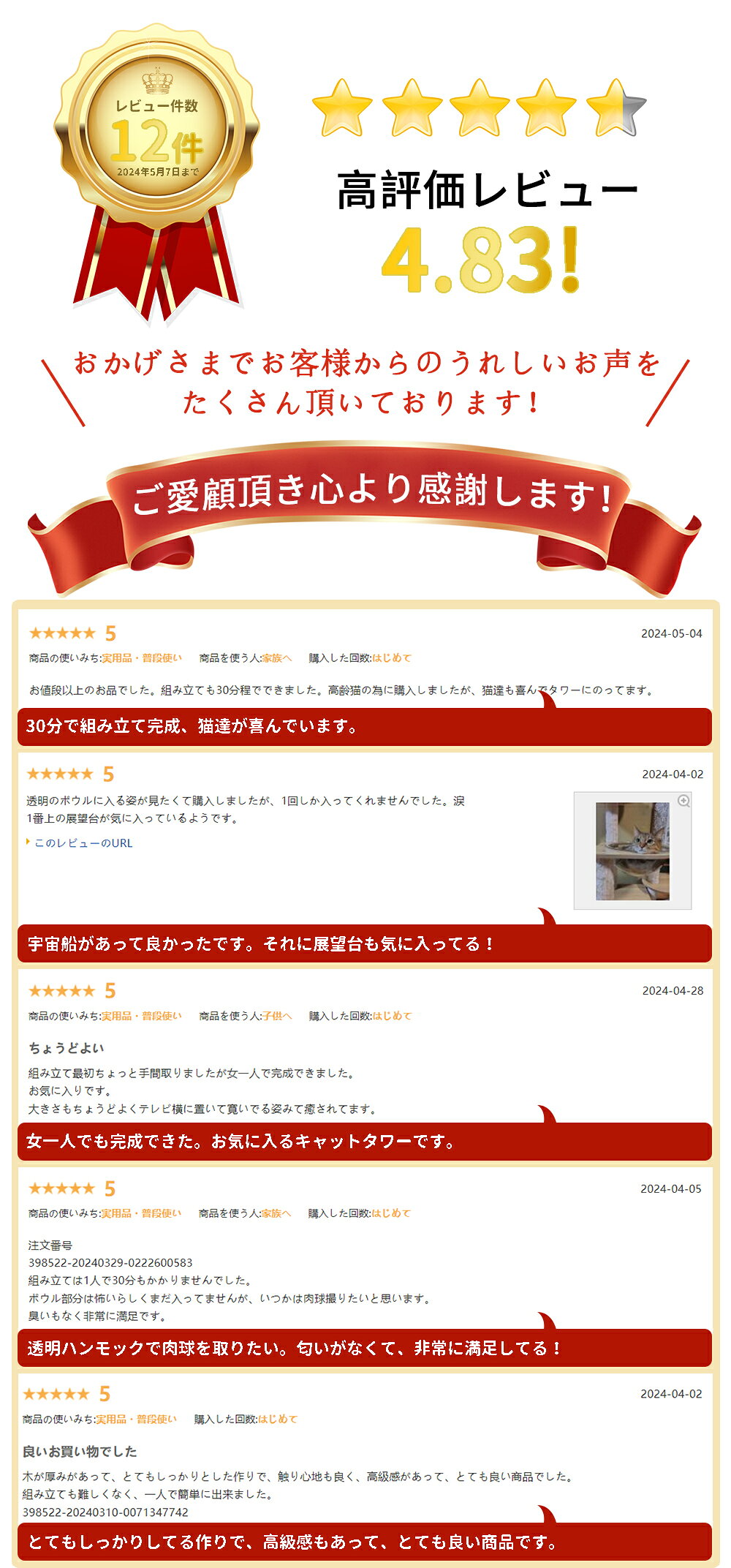 【特典ハーネス付き】キャットタワー 猫タワー 木製キャットタワー 猫ハウス 四階建て キャットタワー据え置き 可愛い 安定な見晴台 お手入れ簡単 猫おもちゃ子猫とシニアも楽々 多頭飼い 爪とぎ麻紐とおもちゃ付き 高さ92cm tougen0821-10000415 YTSHOP サンプル画像2