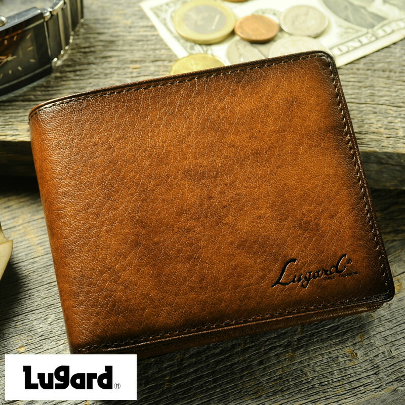 青木鞄 二つ折り財布 小銭入れあり Lugard G-3 メンズ 大人 男性 本革 レザー カジュアル 牛革 box型 小銭入れ ボックス型 【送料無料】 その1