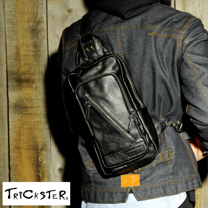 トリックスター 【期間限定割引E】父の日 TRICKSTER Brave Collection LANGER ボディバッグ 男性用 メンズ ボディバッグ ワンショルダー 合皮 カジュアル 鞄 かばん バッグ