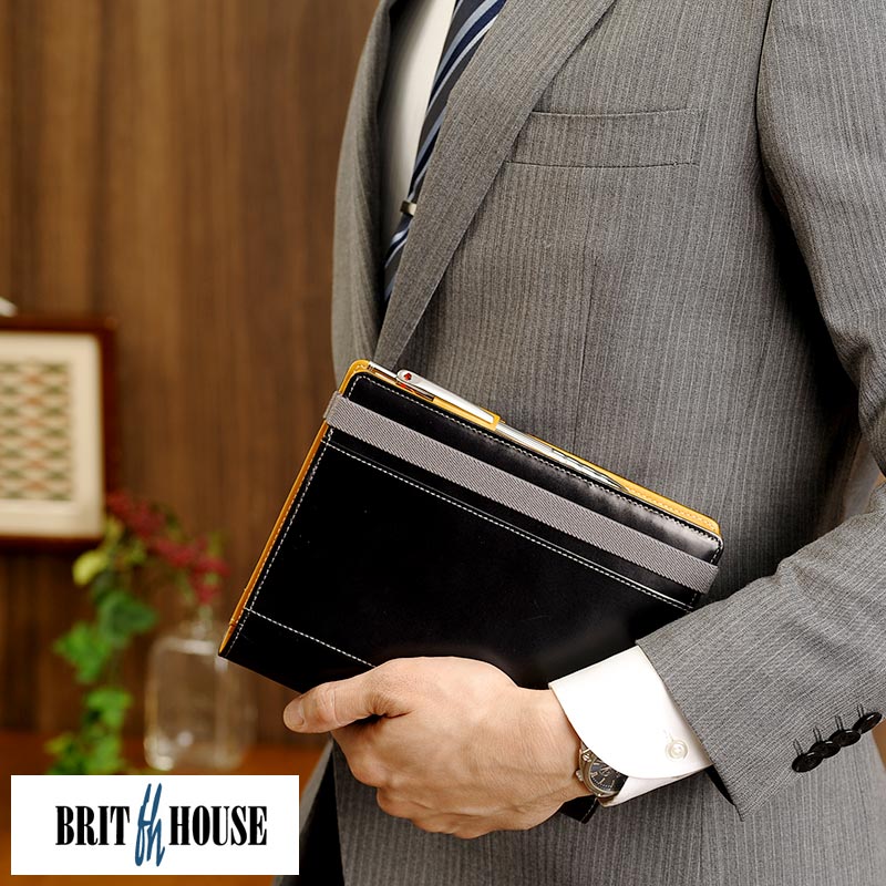 BRIT HOUSE グレインレザー手帳カバー バイブルサイズ ダイアリー・メモパッド付き THEME 男性用 メンズ 手帳 革 本革 レザー カバー 日本製 ...