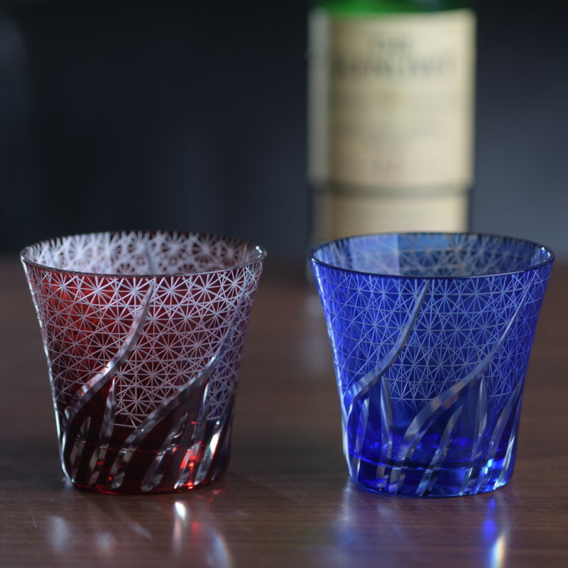 父の日 切子 ロックグラス 2個セット 切子グラス ペア ウイスキー グラス ガラス コップ 和風 酒好き 酒飲み プレゼント ギフト 【送料無料】