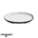 お皿 冷たい 陶磁器 おしゃれ Magisso Plate 27cm White Line 冷却効果 皿 ラウンドプレート ホワイトライン デザート用 食器 刺身用 皿 サラダ用 プレート 冷やす 