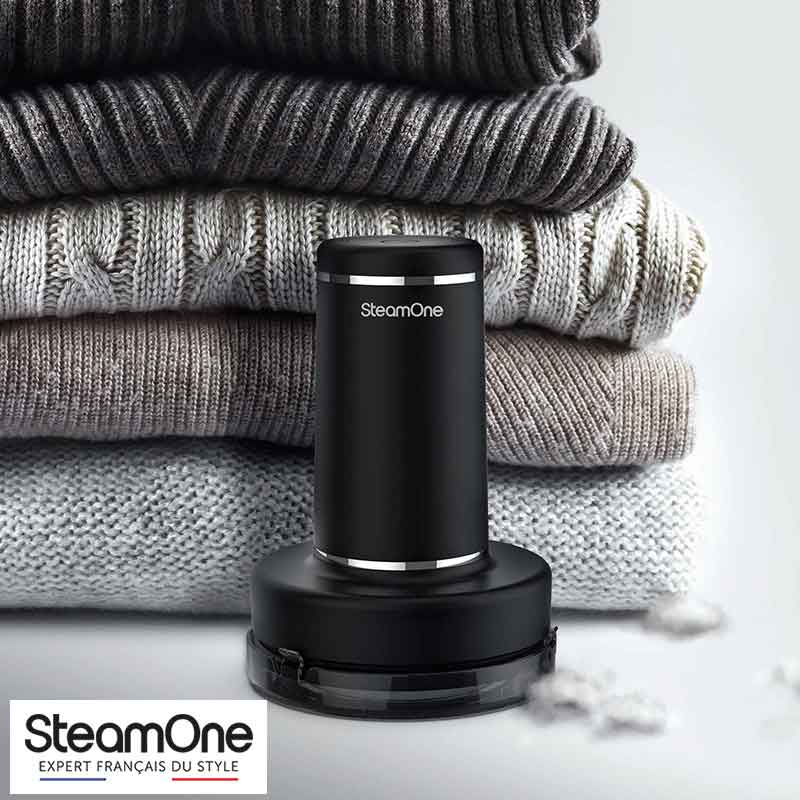 父の日 毛玉取り器 充電式 コードレス SteamOne ハンディ 毛玉取り 三枚刃 ピリングシェイバー Anti-lint shaver ブラック おしゃれ シンプル デザイン 黒 インテリア かっこいい プレゼント おすすめ