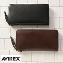 長財布 ラウンドファスナー メンズ 本革 AVIREX BEIDE イタリアンレザー ラウンド長財布 おしゃれ かっこいい 大人 財布 レザー シンプル プレゼント おすすめ 【送料無料】