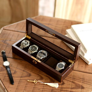 腕時計ケース 腕時計 収納 鍵付き木製ウォッチケース 5本用 Wooden Case おしゃれ シンプル シック ディスプレイ メンズ 男性 インテリア プレゼント ギフト
