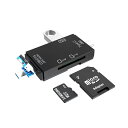 マルチカードリーダー 6in1【XP-82】多機能 USB Type-c USB Micro USB SDカード OTG スマホ PC ブラック ホワイト 【送料無料】