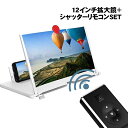 スクリーン拡大鏡 12インチ Bluetoothリモコン 2点セット 画面拡大レンズ スマートフォン タブレット 自撮りシャッター スマホの遠隔操作 電子書籍フリップ ティックトック ビデオ鑑賞 Youtube サブスク 