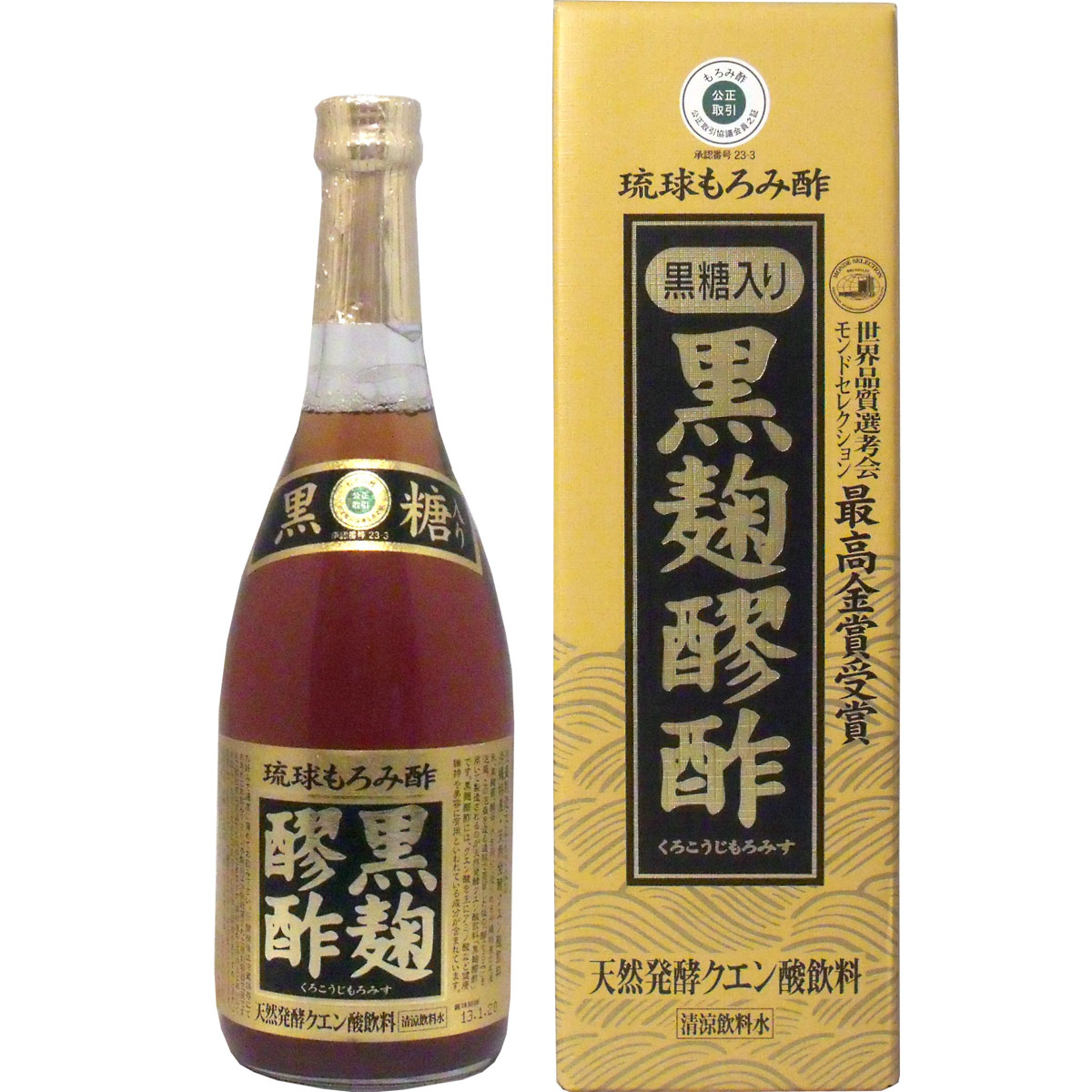 琉球もろみ酢　黒麹醪酢（黒糖タイプ）　720mL　12本=1ケース