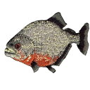 ワッペン「 ピラニア 」 可愛いイラストの刺繍ワッペン