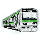 ワッペン 「 普通電車 (緑銀)右ナナメ 」可愛いイラストの刺繍ワッペン