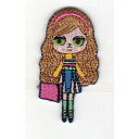 ワッペン「 ギャル 」可愛いイラストの刺繍ワッペン