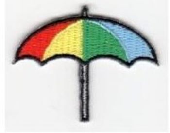 ワッペン「 パラソル 」可愛いイラストの刺繍ワッペン