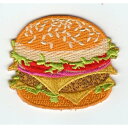 ワッペン「 ハンバーガー 」可愛いイラストの刺繍ワッペン