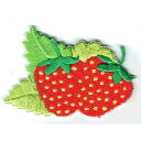 ワッペン 「 いちご 」可愛いイラストの刺繍ワッペン