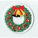 ワッペン「 クリスマス リース 」可愛いイラストの刺繍ワッペン