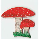 ワッペン「 キノコ・毒キノコ 」可愛いイラストの刺繍ワッペン
