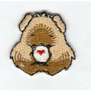 ワッペン 「 ケアベア・茶 」 可愛いイラストの刺繍ワッペン