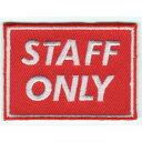 ワッペン「 STAFF ONLY 」可愛いイラストの刺繍ワッペン