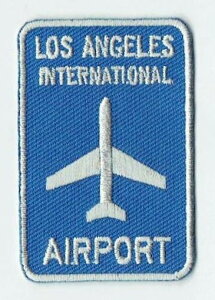 ワッペン　「 LOS ANGELS INTERNATIONAL AIRPORT ロサンゼルス国際空港 」可愛いイラストの刺繍ワッペン