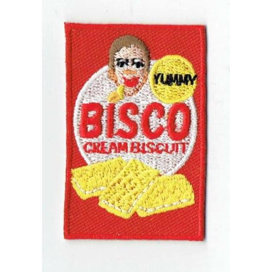 ワッペン「 BISCO ビスコ 」 可愛いイラストの刺繍ワッペン