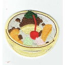 ワッペン 「 あんみつ・みつ豆 」 可愛いイラストの刺繍ワッペン