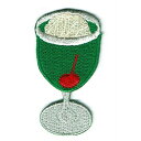 ワッペン「クリームソーダ・メロンソーダ 」可愛いイラストの刺繍ワッペン