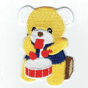 ワッペン「 くま太鼓おもちゃ クマ 」可愛いイラストの刺繍ワッペン