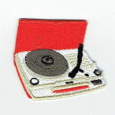 ワッペン「 レコードプレーヤー 」 可愛いイラストの刺繍ワッペン