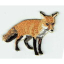 ワッペン「 きつね キツネ 」可愛いイラストの刺繍ワッペン