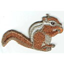 ワッペン「 リス 」可愛いイラストの刺繍ワッペン