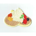 ワッペン 「 パンケーキ イチゴホイップクリーム 」 可愛いイラストの刺繍ワッペン