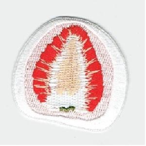 ワッペン 「 いちご大福 」 可愛いイラストの刺繍ワッペン