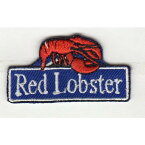 ワッペン　「 Red Lobster レッドロブスター 」可愛いイラストの刺繍ワッペン