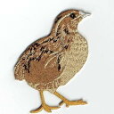 ワッペン「 鶉 ウズラ うずら 」可愛いイラストの刺繍ワッペン