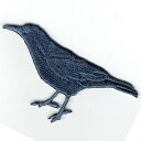 ワッペン「 カラス 」可愛いイラストの刺繍ワッペン