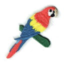 ワッペン「 コンゴウインコ 」可愛いイラストの刺繍ワッペン