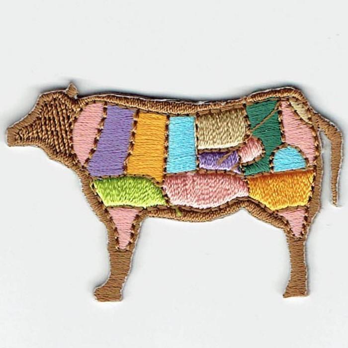 ワッペン「 牛肉部位 」可愛いイラストの刺繍ワッペン