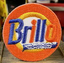Lcワッペン「 Brillo ブリロ・丸 オレンジ 」可愛いイラストの刺繍ワッペン