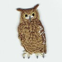ワッペン 「 ミミズク・フクロウ 」可愛いイラストの刺繍ワッペン