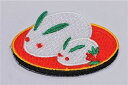ワッペン「 雪ウサギ 雪うさぎ 」可愛いイラストの刺繍ワッペン