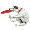 ワッペン「 フリスビー犬 」可愛いイラストの刺繍ワッペン