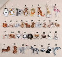 ◆ポップな刺繍のワッペン ◆動物柄#9~#18 x1点 BLHW163537 アクセサリーパーツ ピアスパーツ 動物