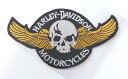 ワッペン「 HARLEY DAVIDSON SKULL WING 」レーシングの刺繍ワッペン アメリカン アドバダイジング