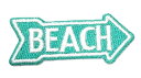 ワッペン 「 BEACH 」可愛いイラストの刺繍ワッペン