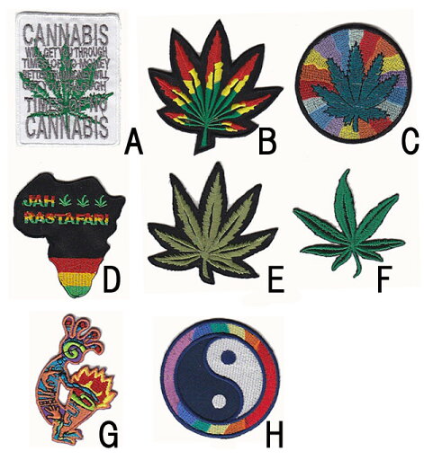 AT【アイロンワッペン】「GANJA」 AT【アイロンワッペン】「GANJA」