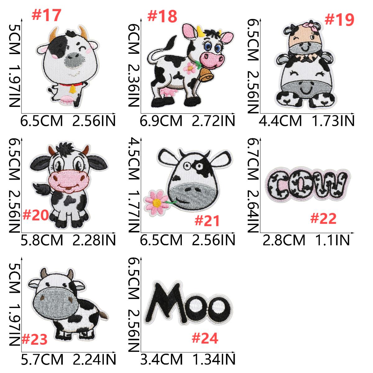 ToyPワッペン「 うしさん 」可愛いイラストの刺繍ワッペン