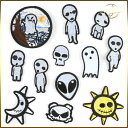 CLアイロンワッペン【12種】宇宙人 エイリアン 惑星 刺繍ワッペン アップリケ アイロン接着