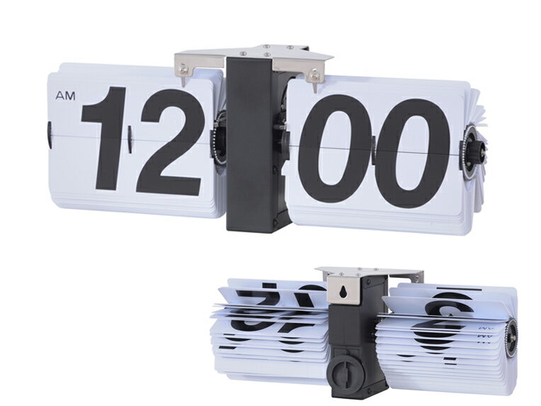 フリップクロック　パタパタ時計　ホワイト or ブラック(3)